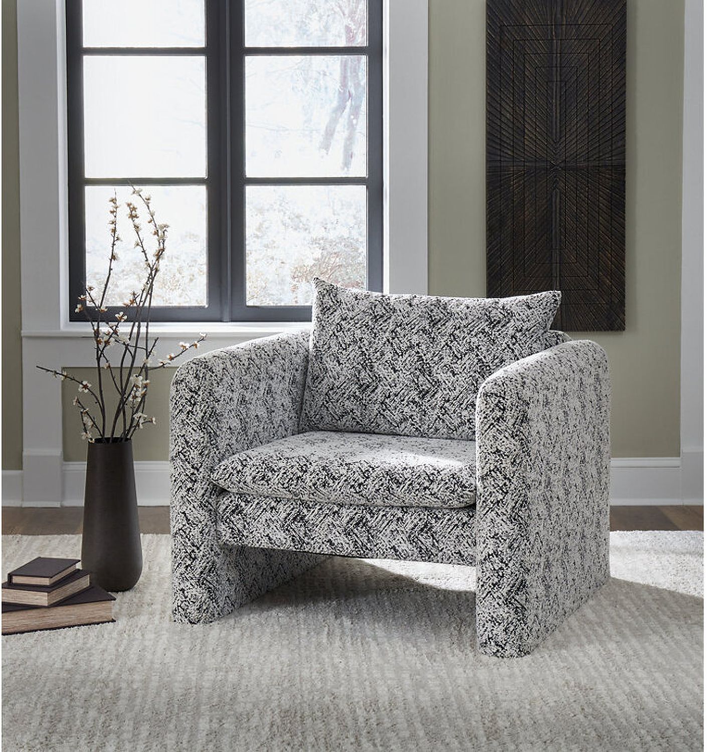 Kenbell Accent Chair In Black/White A3000705