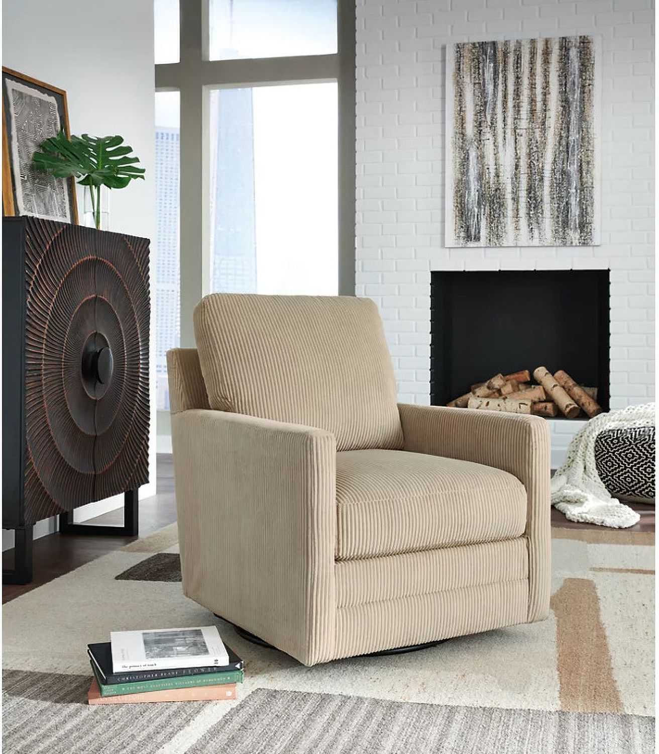 Icaman Swivel Chair In Sand A3000728