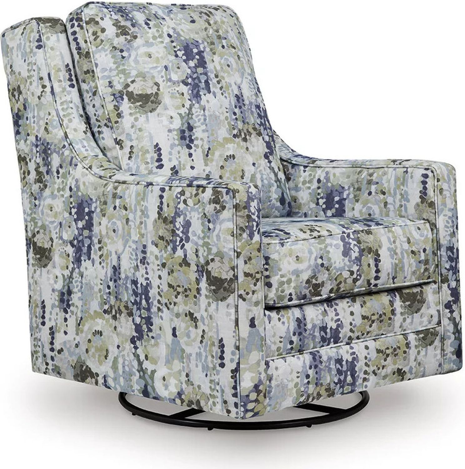 Dustinford Swivel Glider Accent Chair In Black and Gray A3000732
