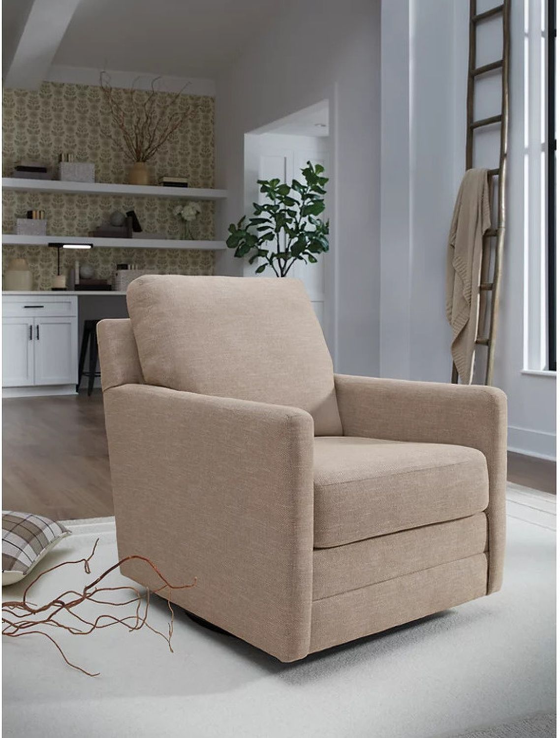 Freybourne Next-Gen Nuvella Swivel Accent Chair In Twill A3000736