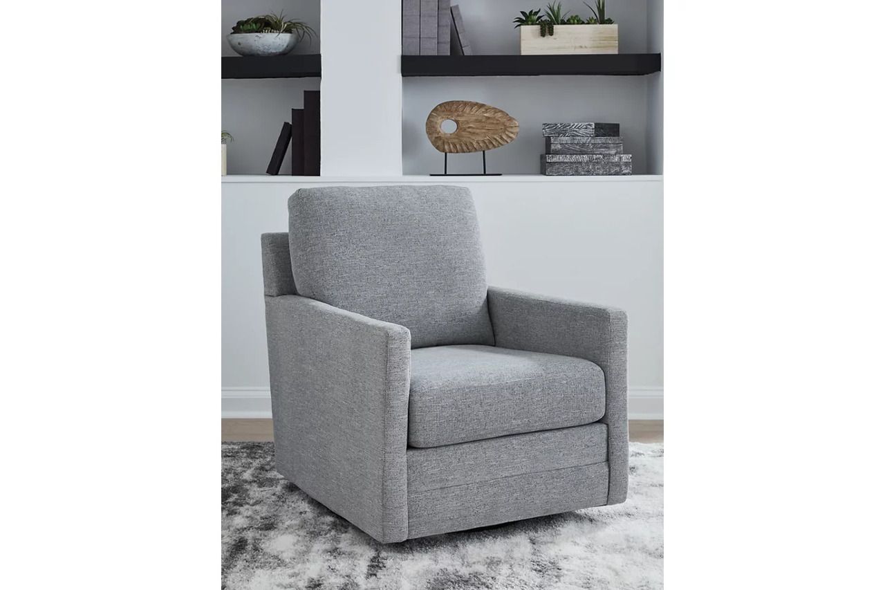 Freybourne Next-Gen Nuvella Swivel Accent Chair In Pewter A3000737