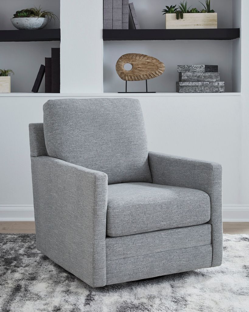Freybourne Next-Gen Nuvella Swivel Accent Chair In Pewter A3000737