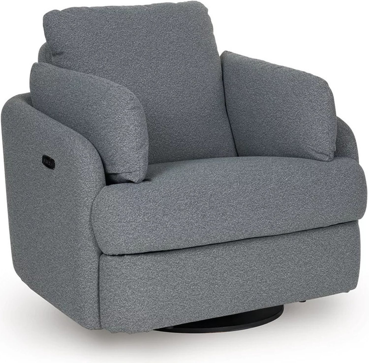 Alainmont Next-Gen Nuvella Swivel Power Recliner In Salt & Pepper A3000738