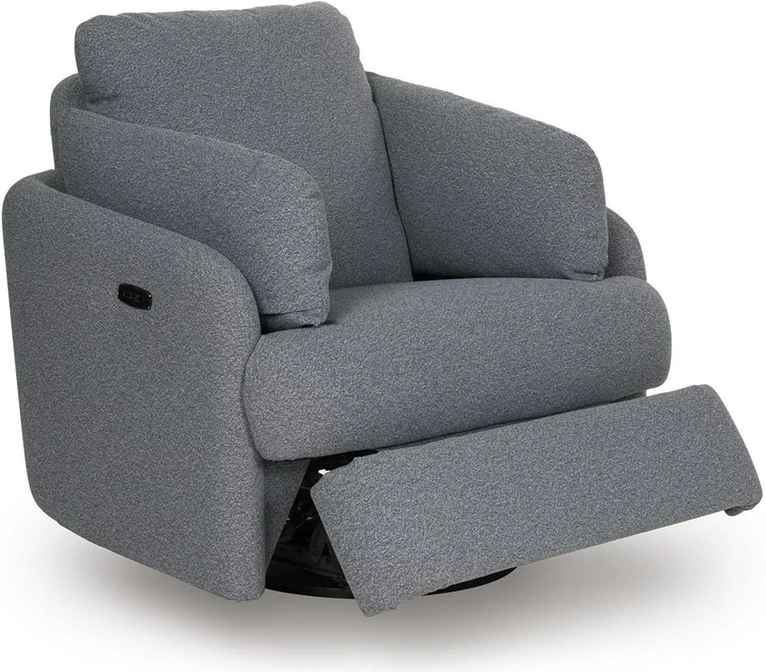 Alainmont Next-Gen Nuvella Swivel Power Recliner In Salt & Pepper A3000738