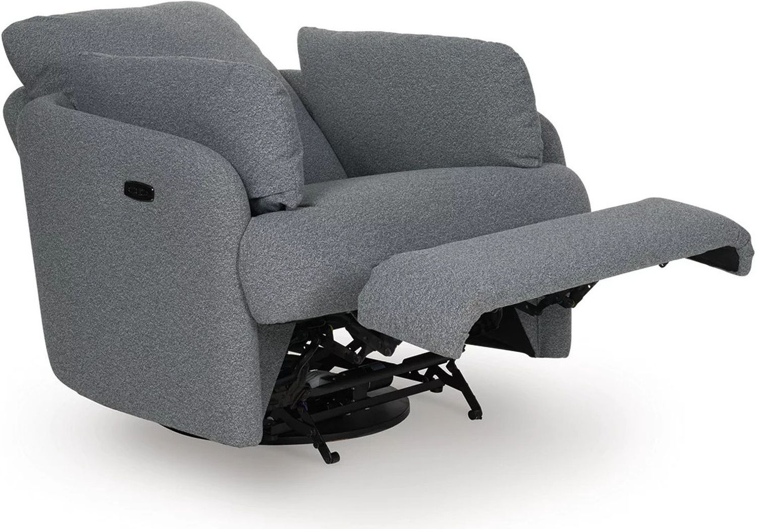 Alainmont Next-Gen Nuvella Swivel Power Recliner In Salt & Pepper A3000738