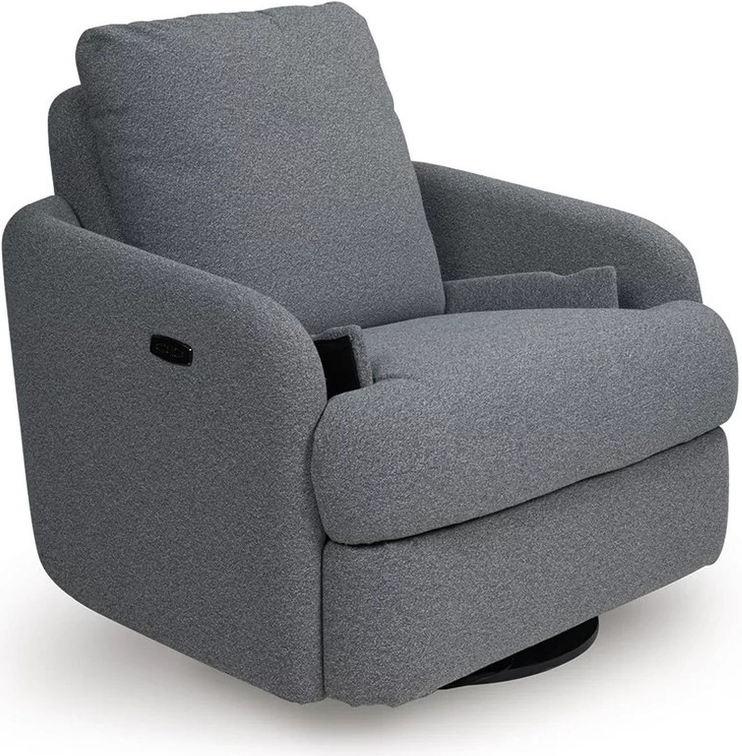 Alainmont Next-Gen Nuvella Swivel Power Recliner In Salt & Pepper A3000738
