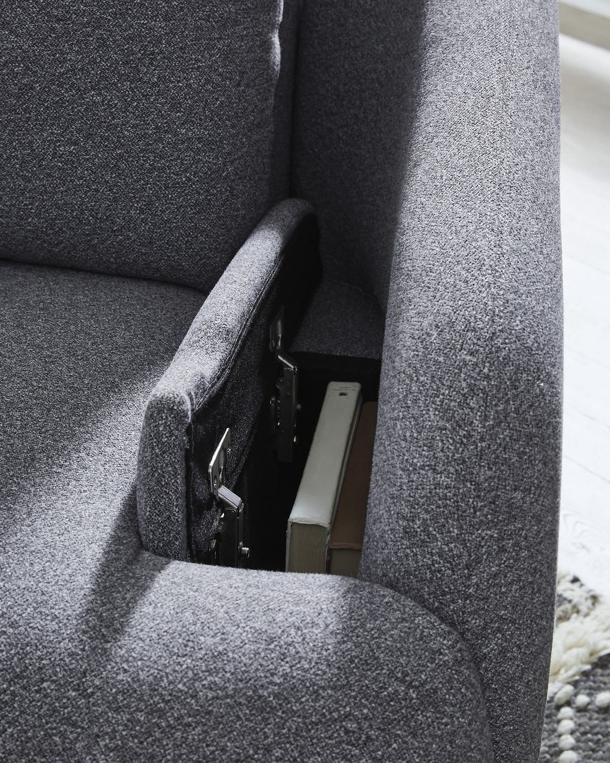Alainmont Next-Gen Nuvella Swivel Power Recliner In Salt & Pepper A3000738