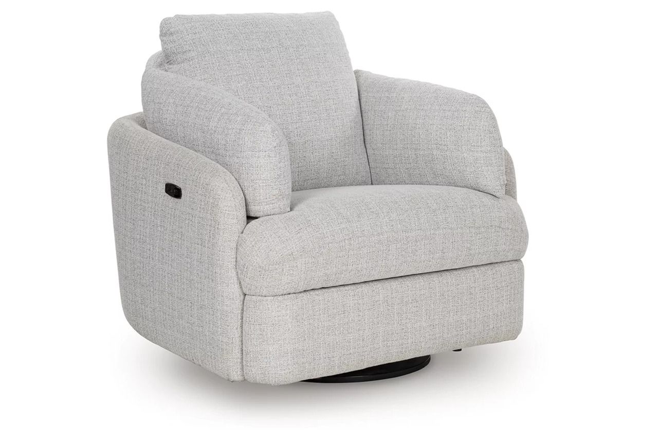 Alainmont Next-Gen Nuvella Swivel Power Recliner In Stone A3000739