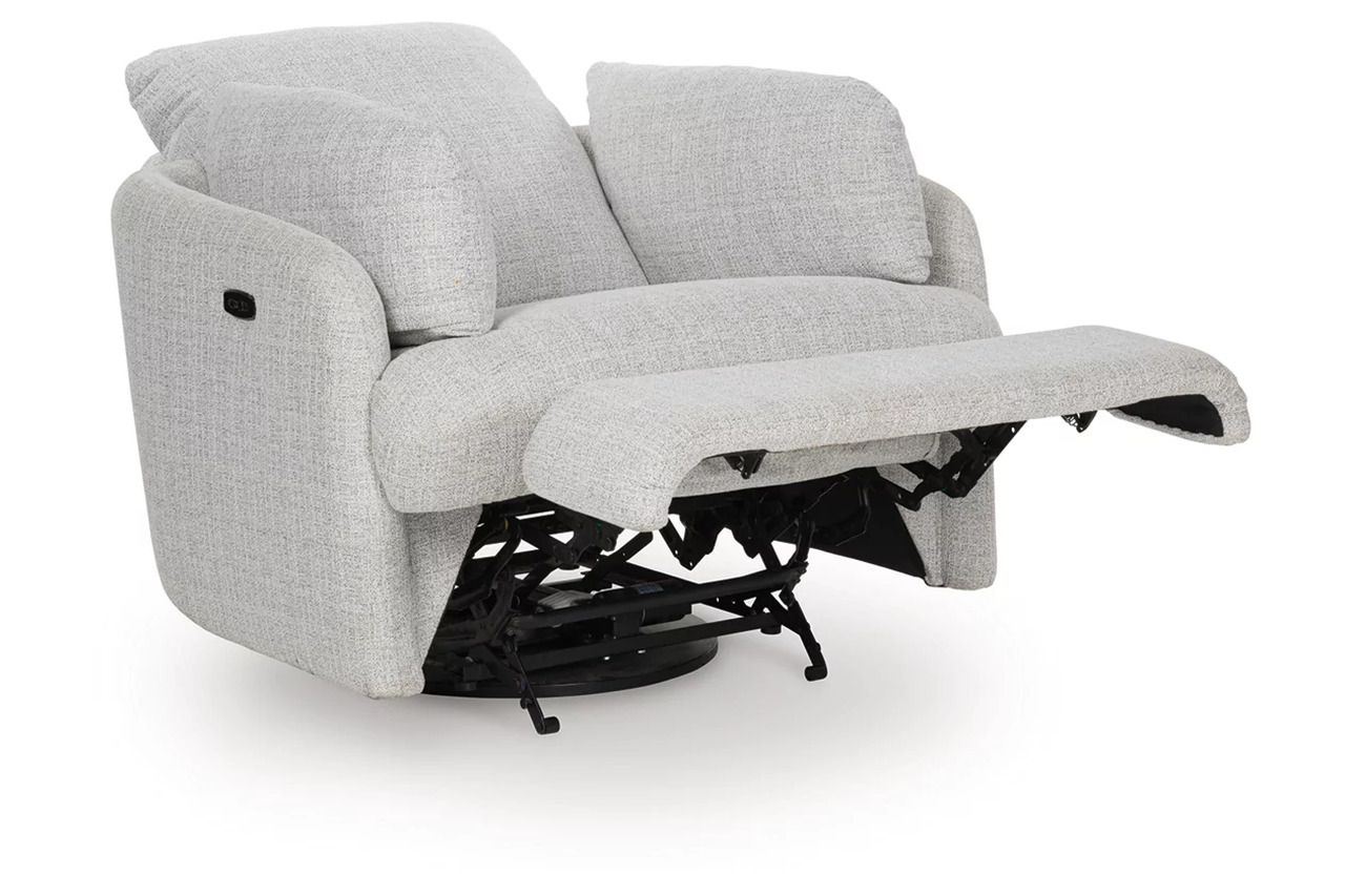 Alainmont Next-Gen Nuvella Swivel Power Recliner In Stone A3000739