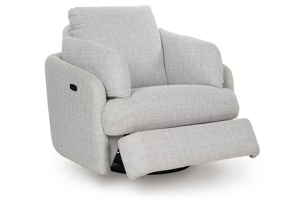 Alainmont Next-Gen Nuvella Swivel Power Recliner In Stone A3000739