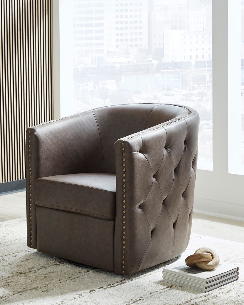 Brentlow Swivel Accent Chair In Granite A3000741