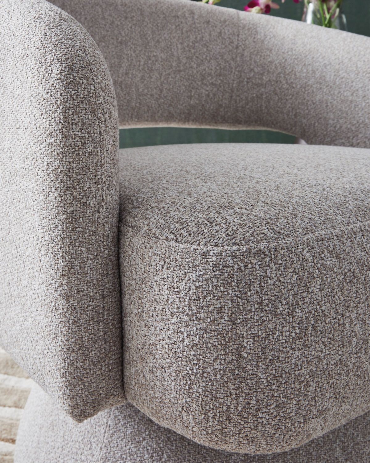 Nashkins Swivel Accent Chair In Pebble A3000757