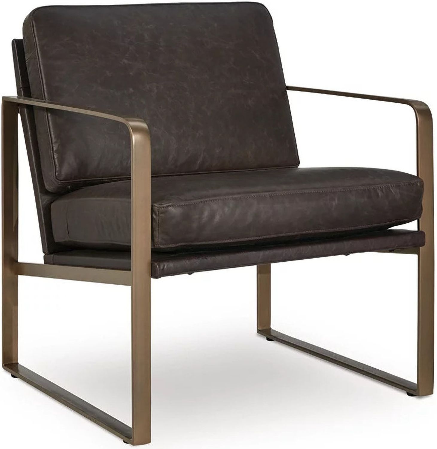 Bradett Accent Chair In Dark Brown and Gold A3000763
