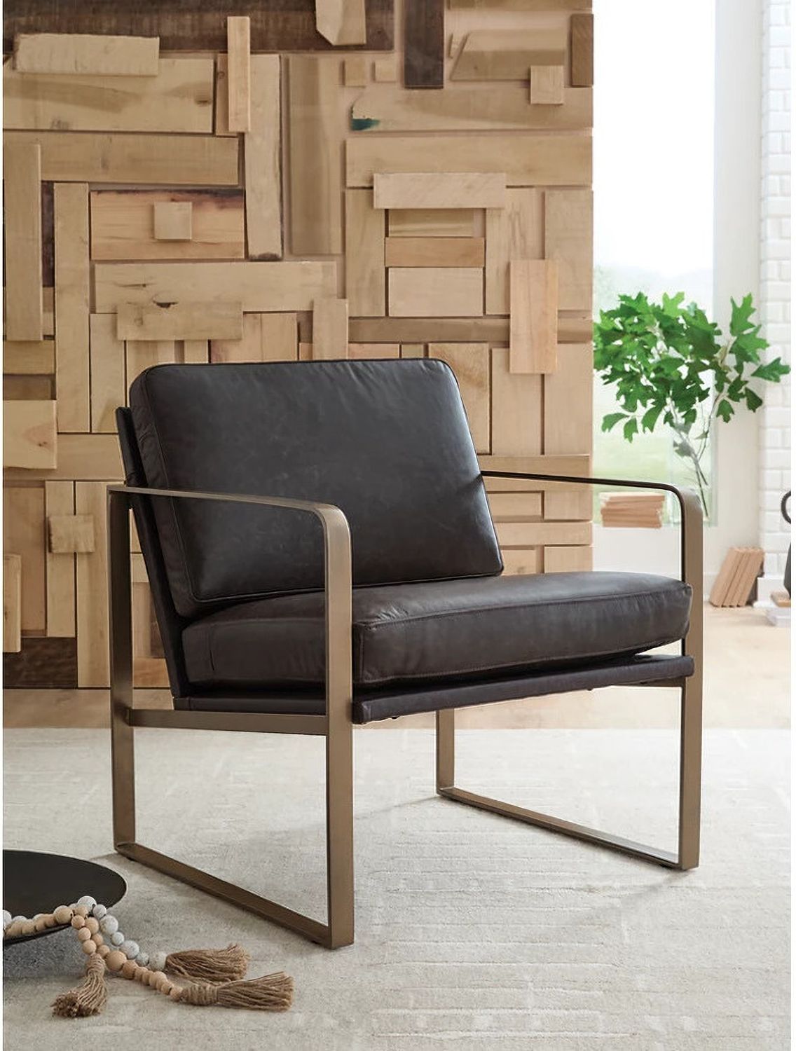 Bradett Accent Chair In Dark Brown and Gold A3000763