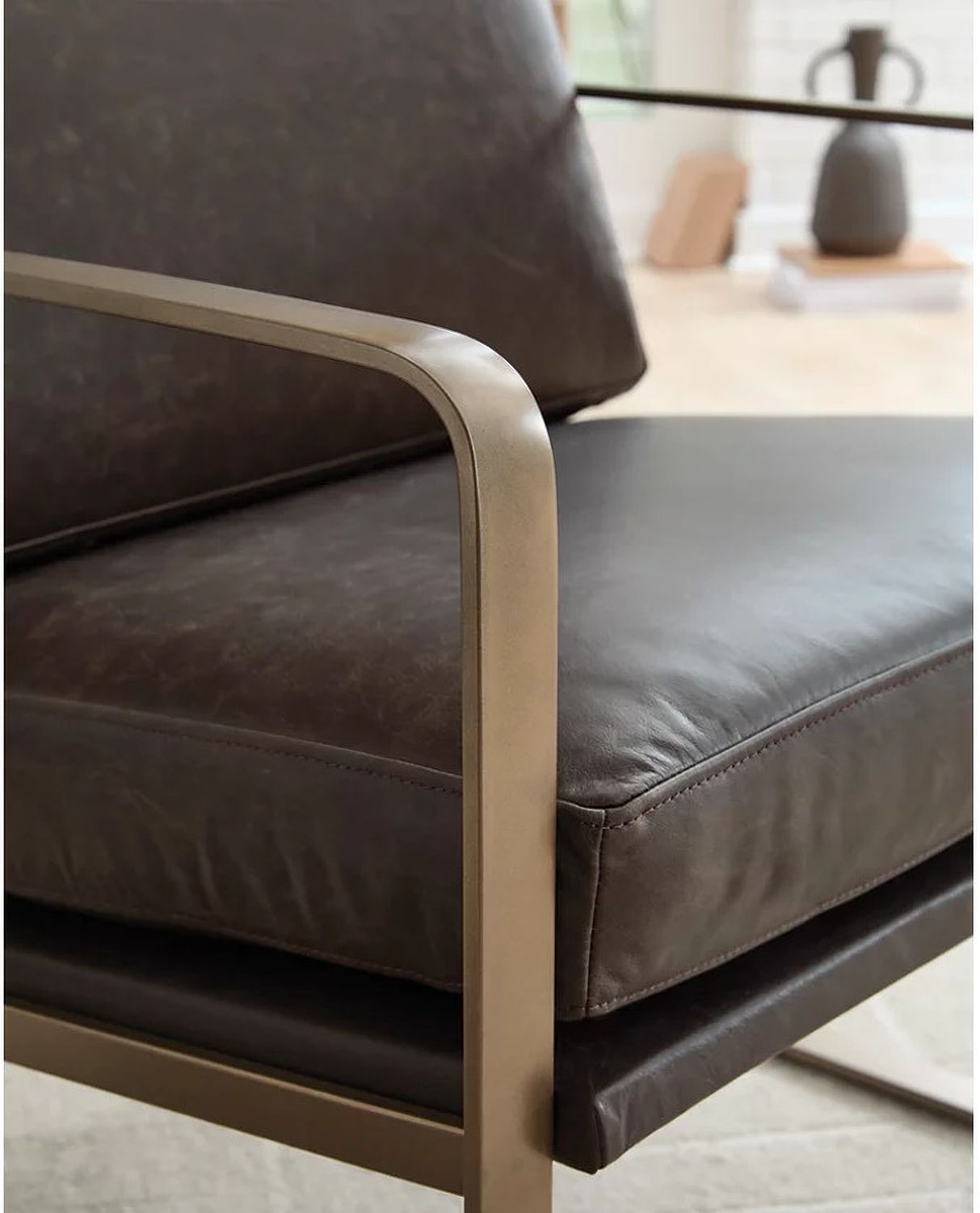 Bradett Accent Chair In Dark Brown and Gold A3000763