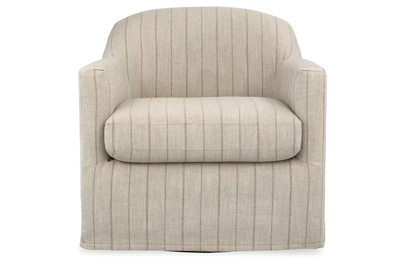 Valwick Swivel Accent Chair In Cream and Brown A3000817