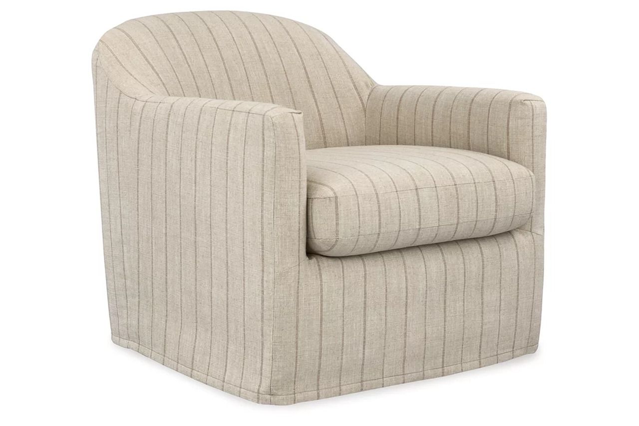 Valwick Swivel Accent Chair In Cream and Brown A3000817