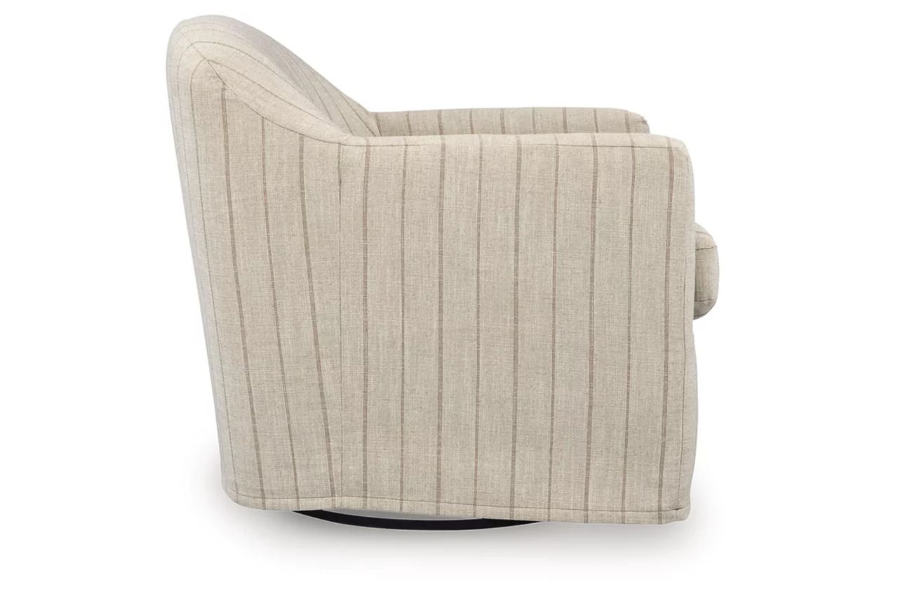 Valwick Swivel Accent Chair In Cream and Brown A3000817