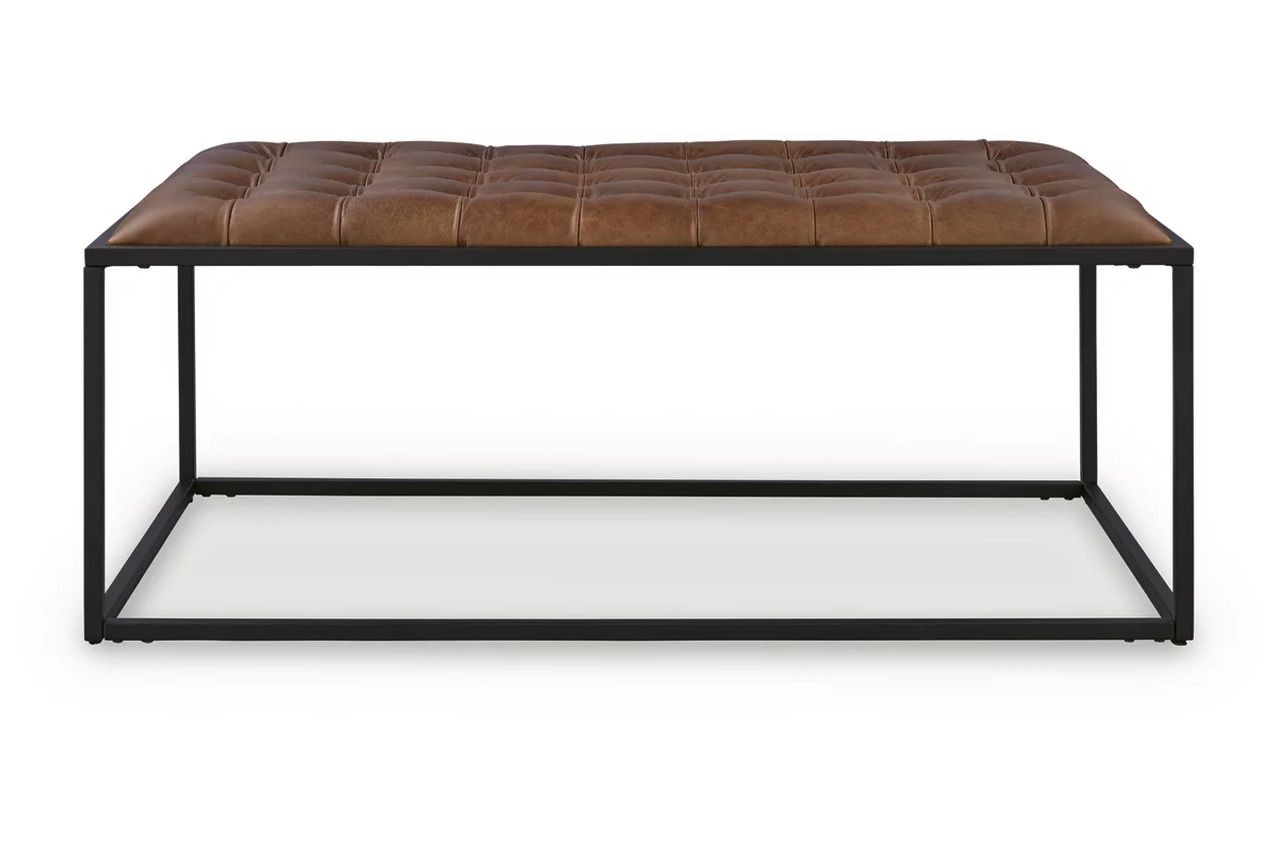 Junsor Coffee Table Ottoman In Brown and Black A3000826