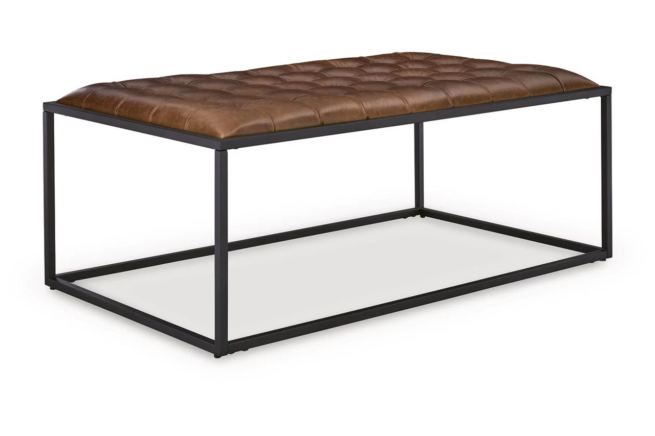 Junsor Coffee Table Ottoman In Brown and Black A3000826