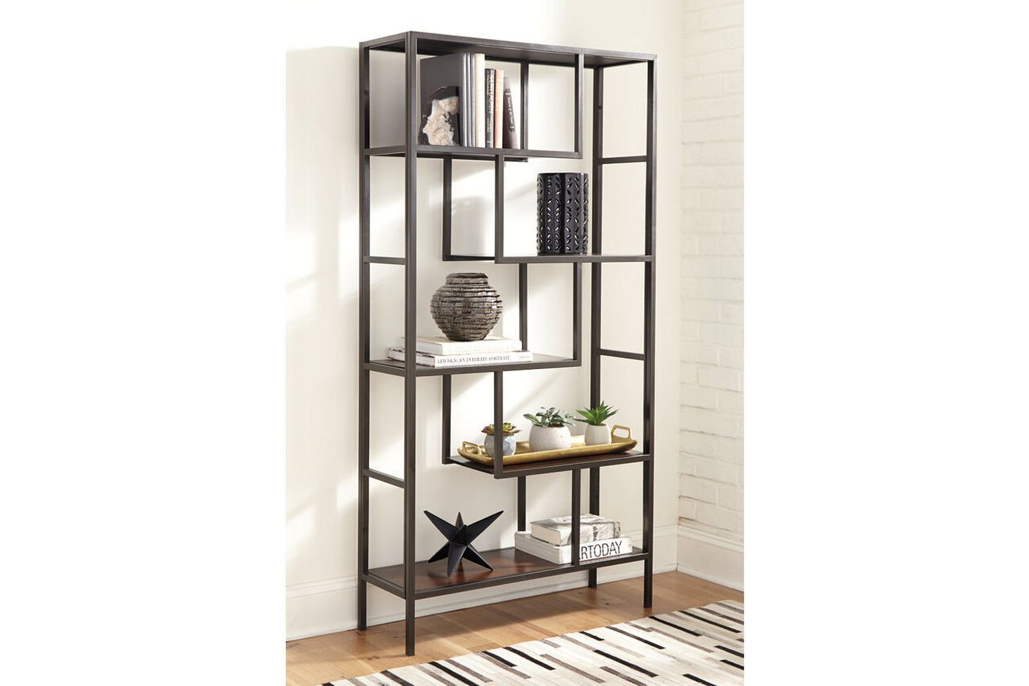 Frankwell Brown and Black Bookcase A4000021