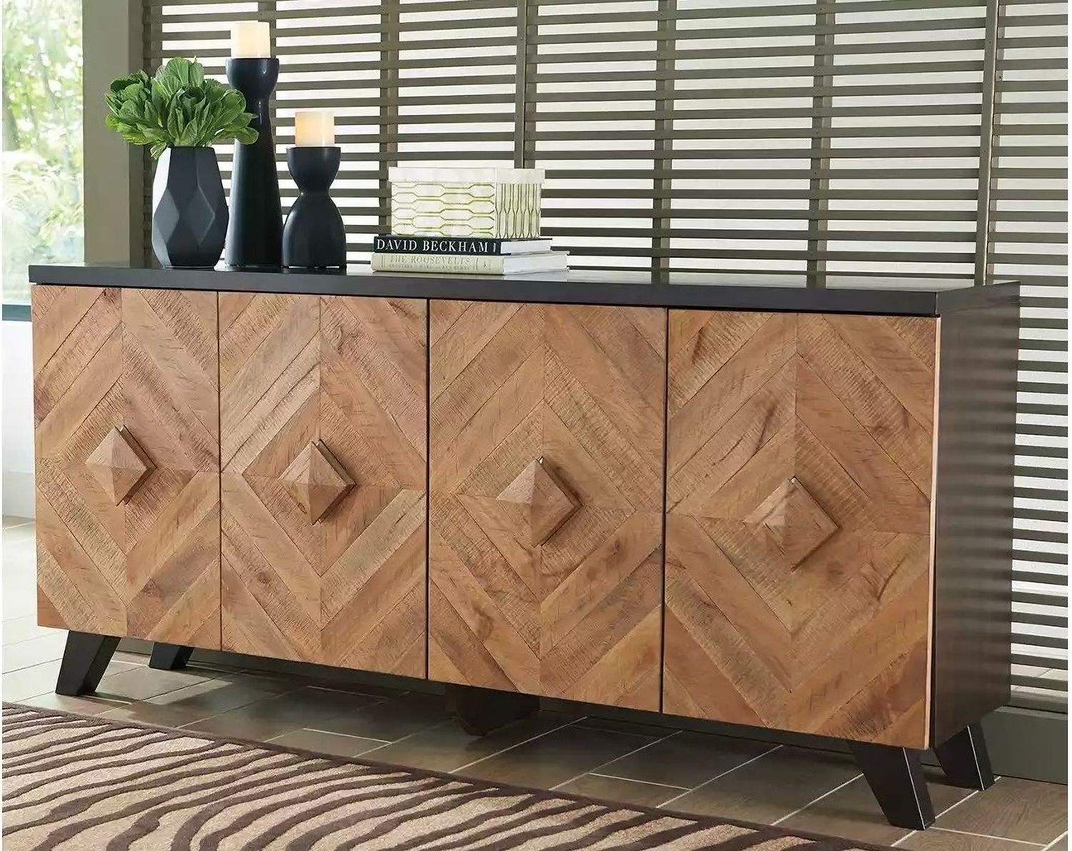 Robin Ridge Two Tone Brown Large Door Accent Cabinet A4000031