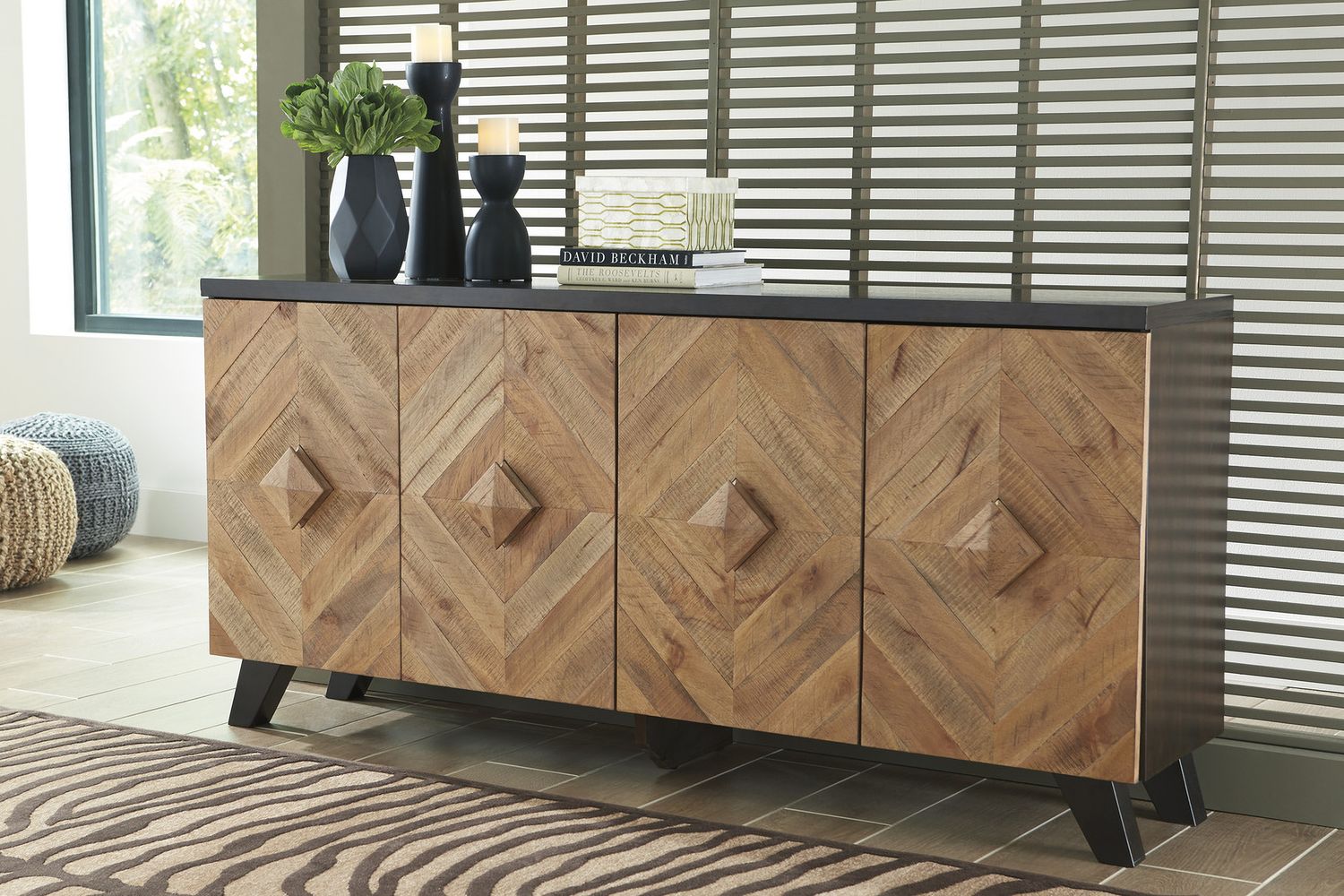 Robin Ridge Two Tone Brown Large Door Accent Cabinet A4000031