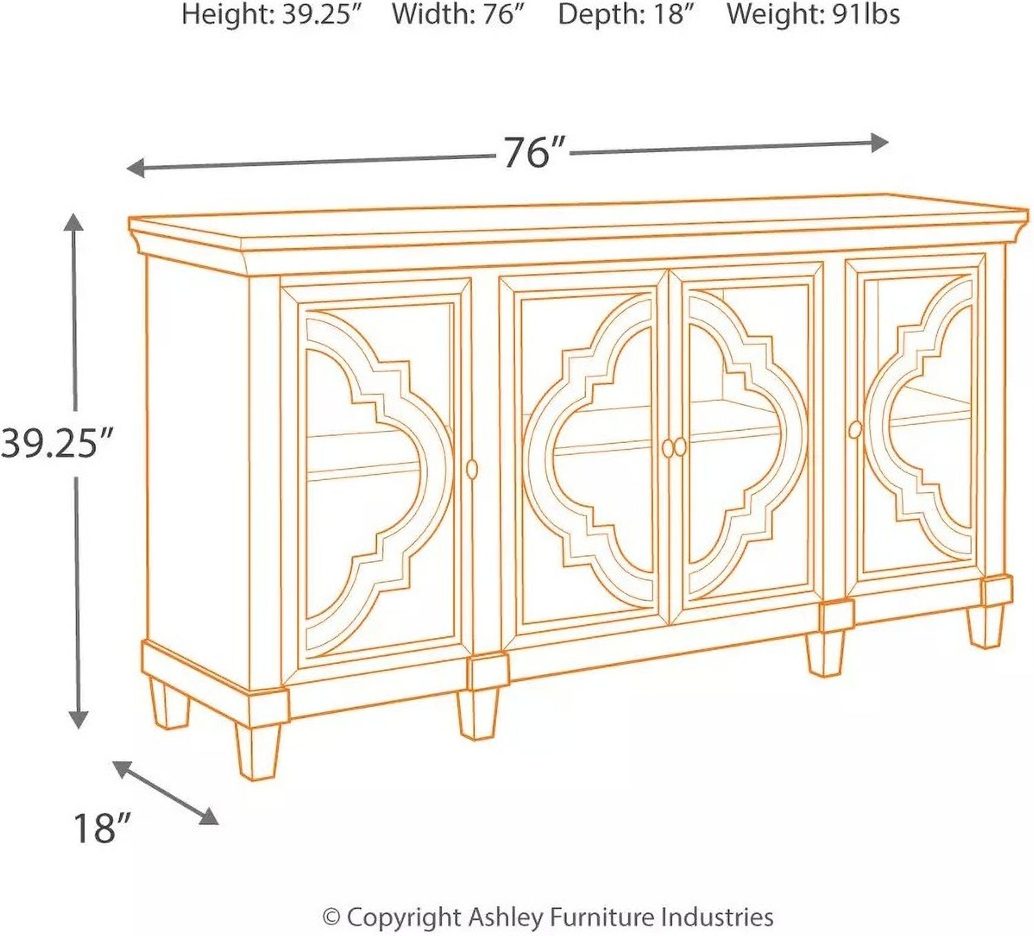 Fossil Ridge Gray Door Accent Cabinet A4000037