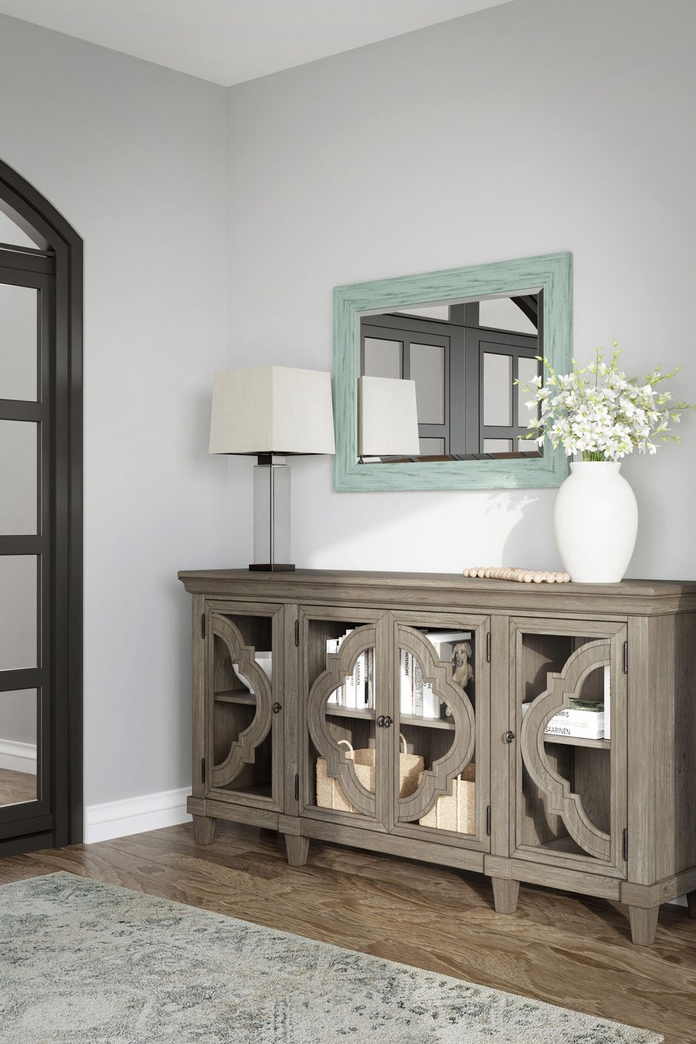 Fossil Ridge Gray Door Accent Cabinet A4000037