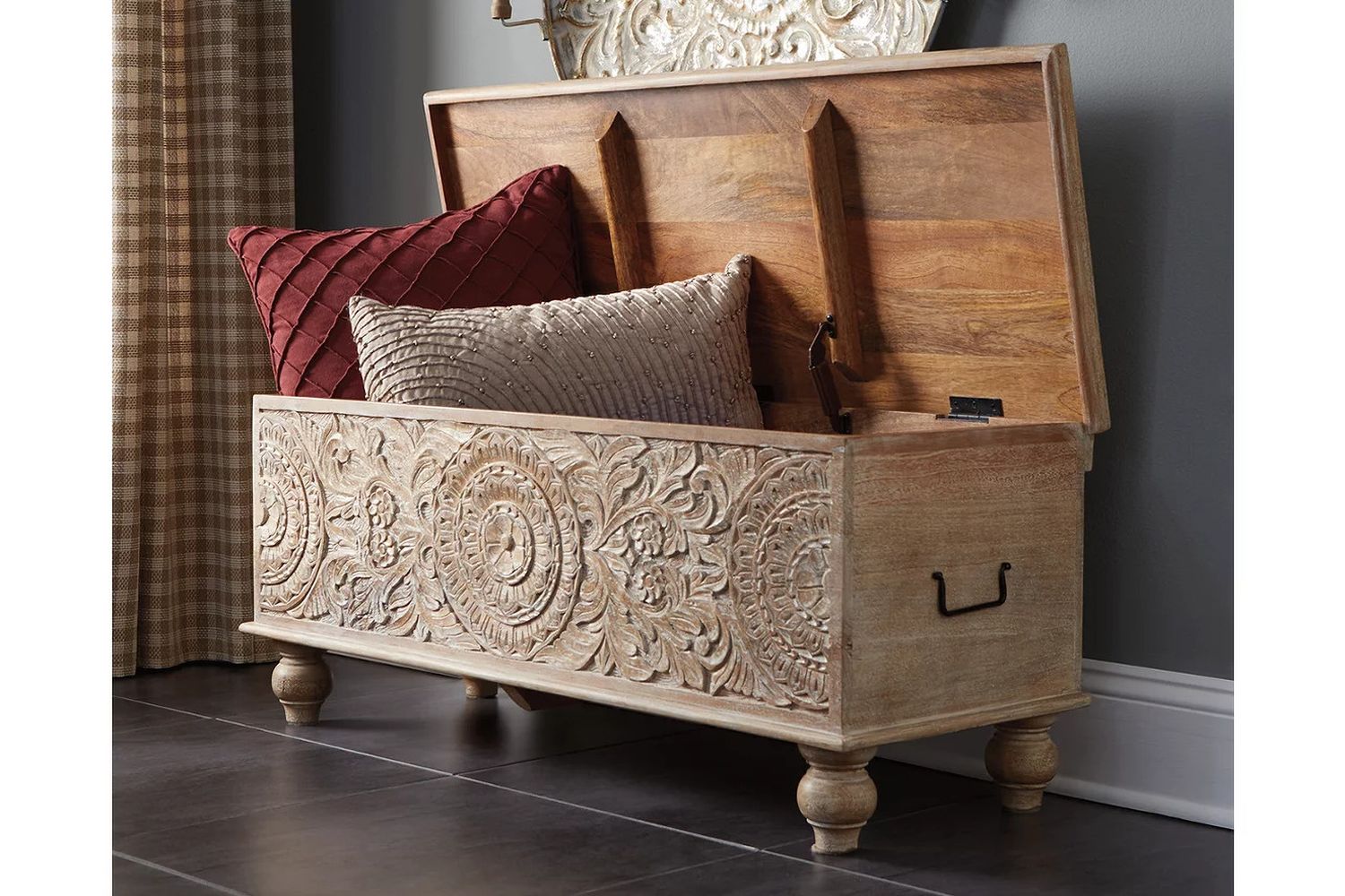 Fossil Ridge Beige Storage Bench A4000039