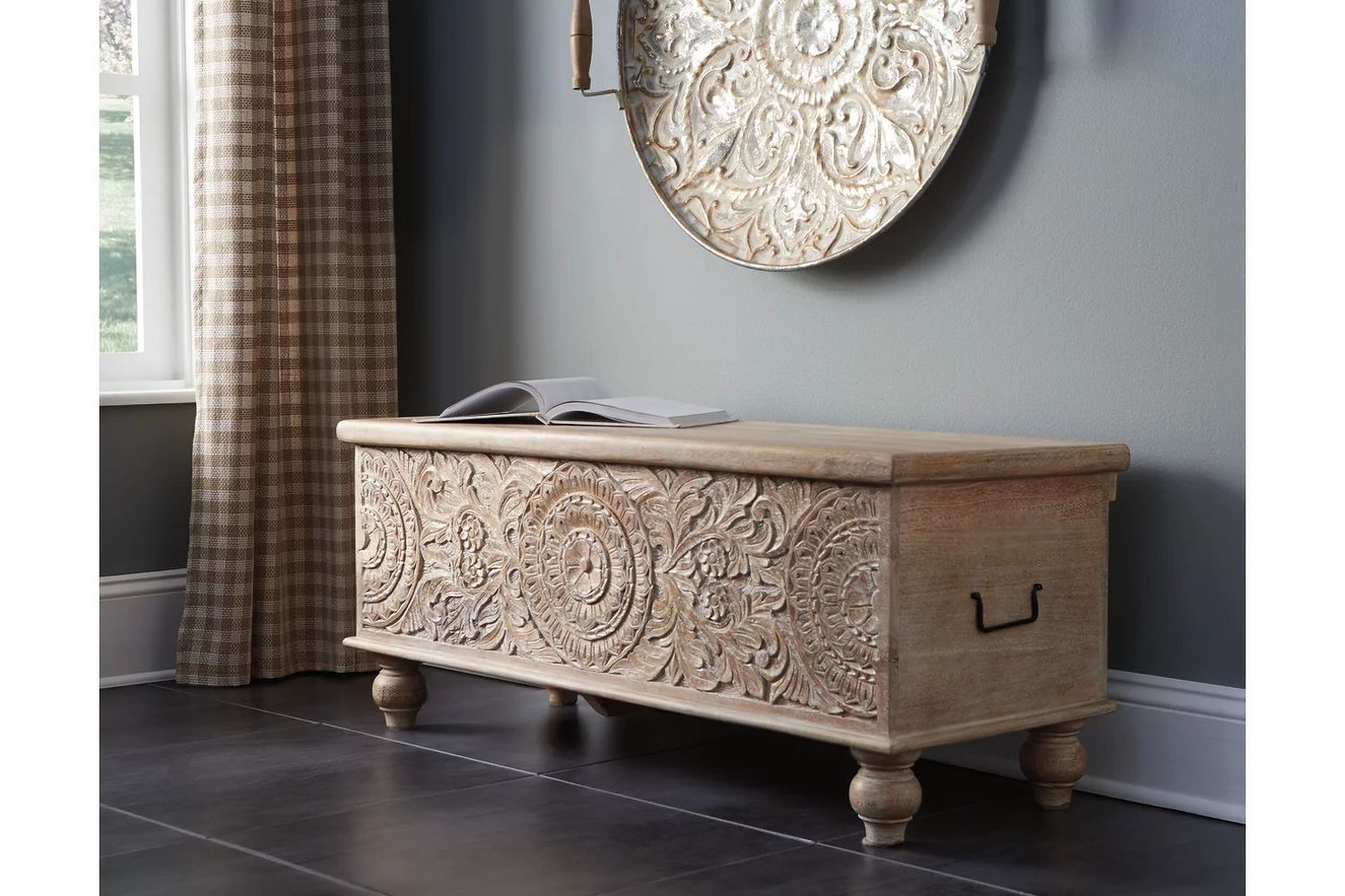 Fossil Ridge Beige Storage Bench A4000039