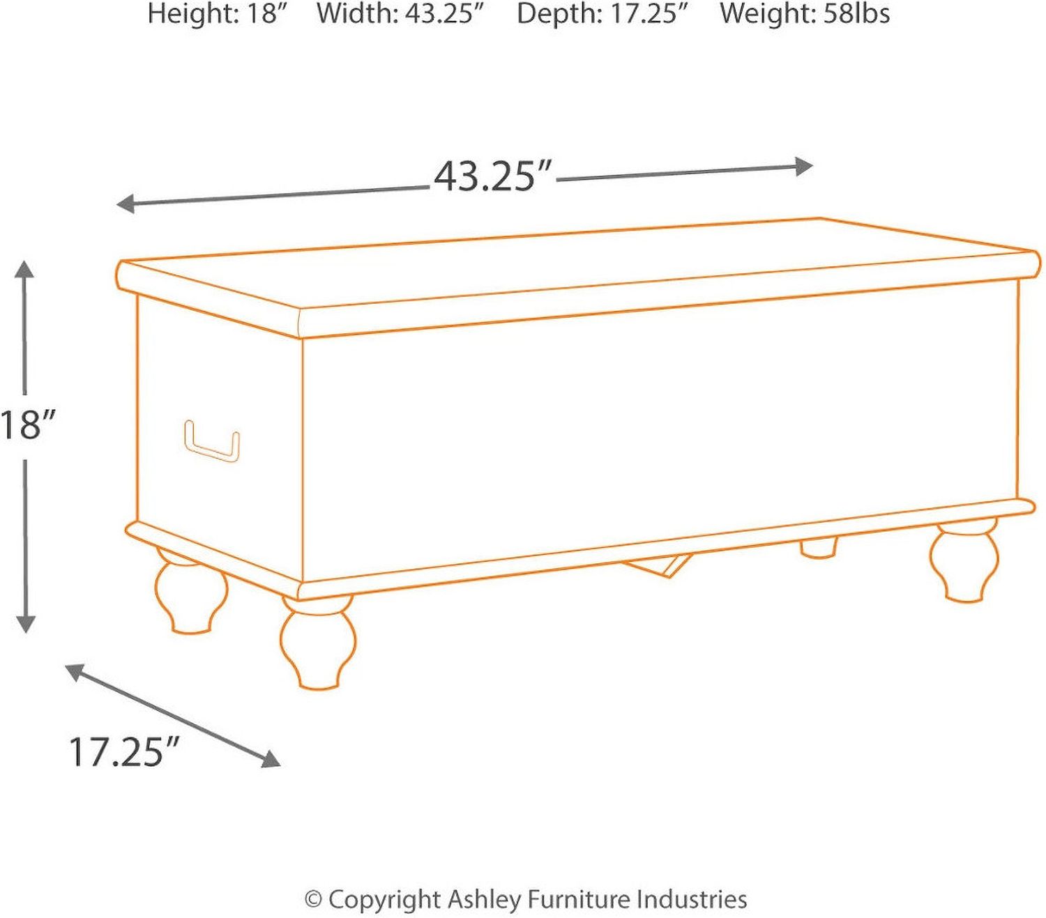 Fossil Ridge Beige Storage Bench A4000039