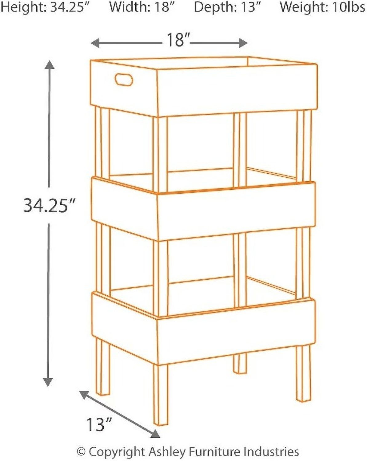 Yulton Antique White Storage Shelf A4000091