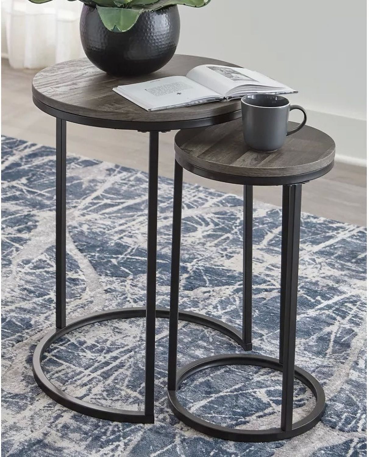 Briarsboro Black and Gray Accent Table Set of 2 A4000231