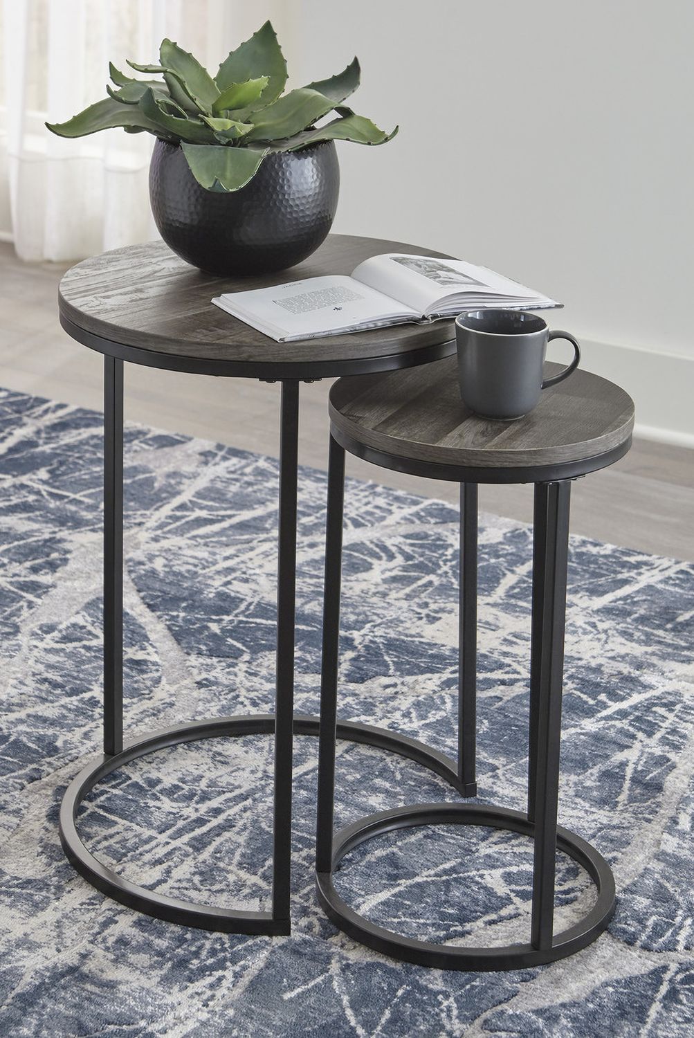 Briarsboro Black and Gray Accent Table Set of 2 A4000231