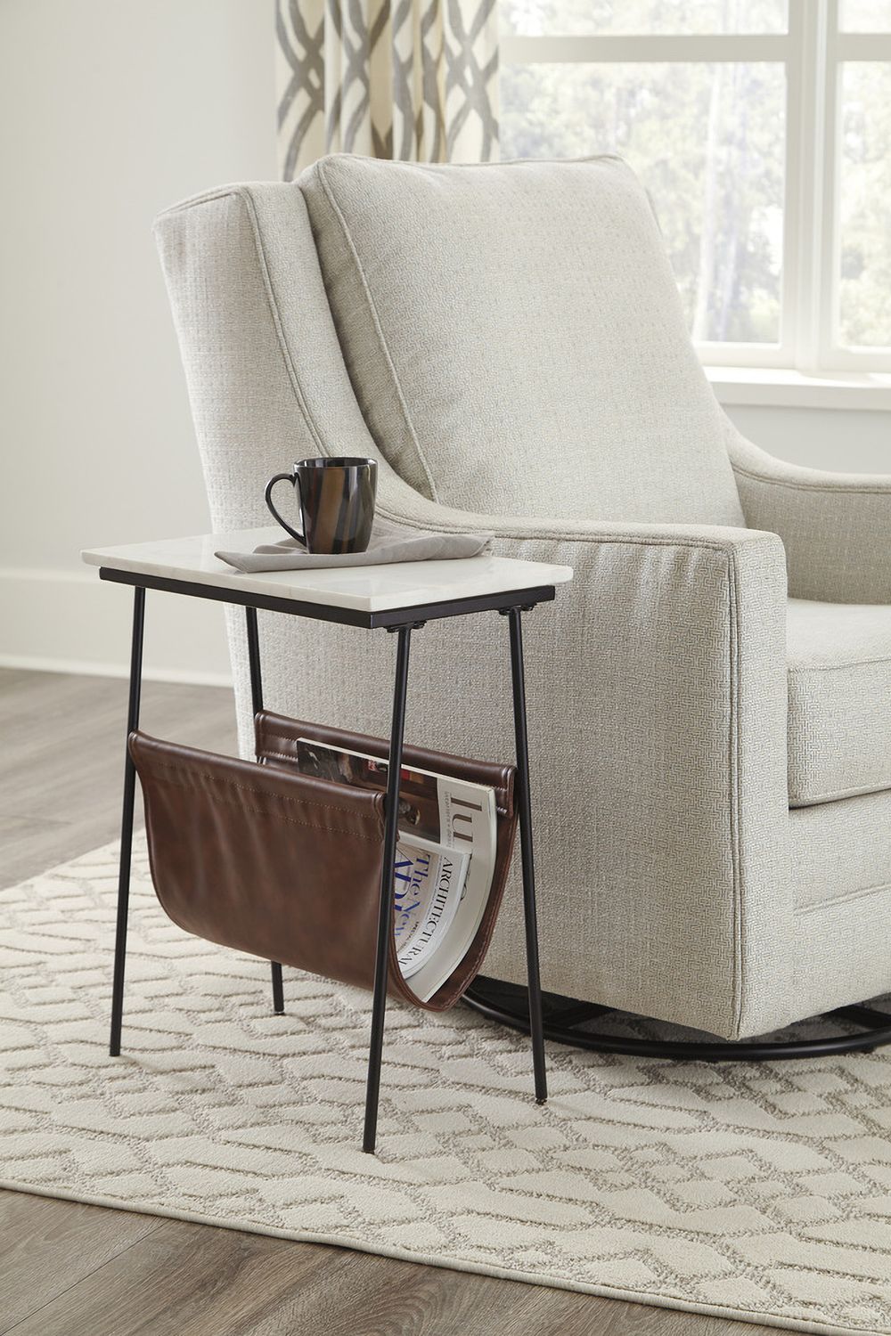 Etanbury Brown And Black Accent Table A4000254