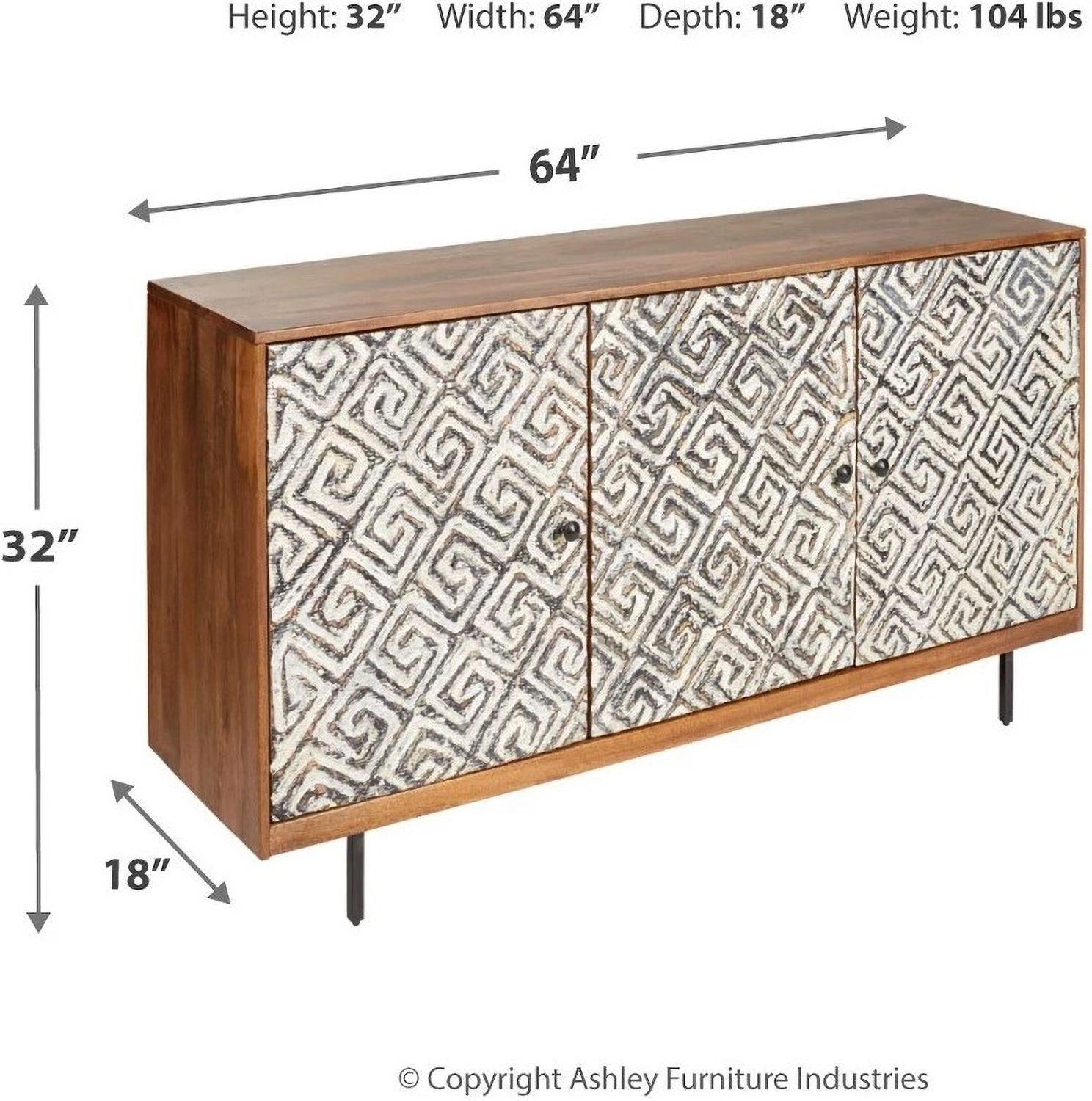 Kerrings Brown And Black Accent Cabinet A4000258