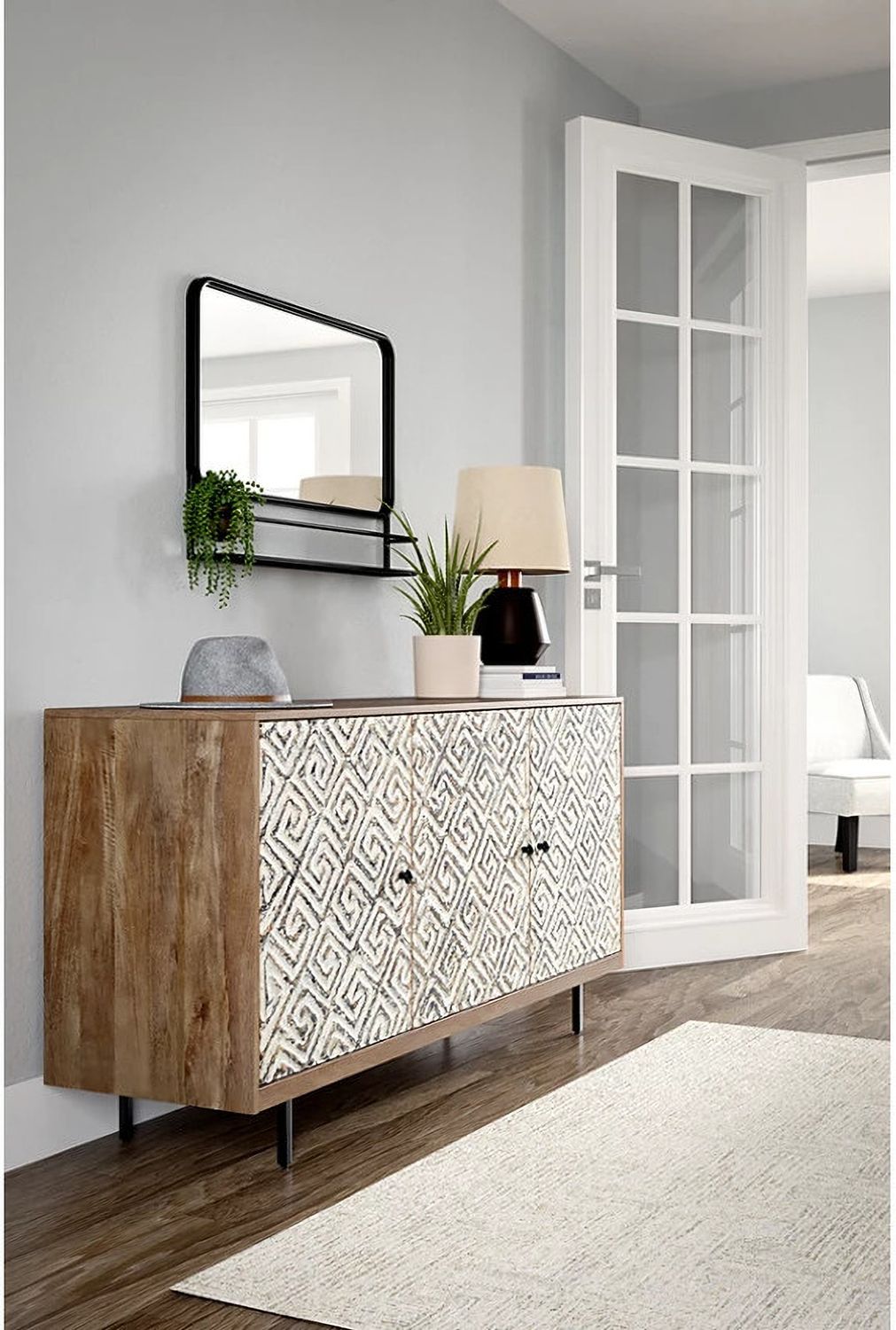 Kerrings Brown And Black Accent Cabinet A4000258