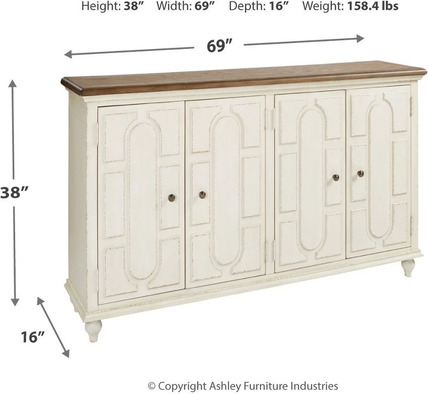 Roranville Antique White Accent Cabinet A4000268