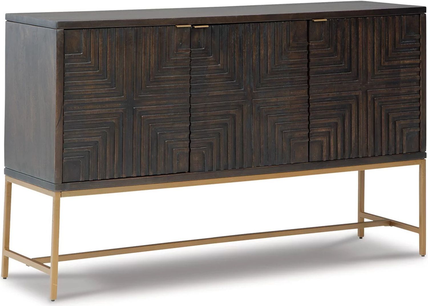 Elimore Brown/Gold Finish Accent Cabinet A4000316