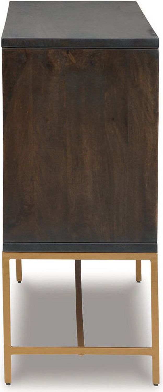 Elimore Brown/Gold Finish Accent Cabinet A4000316