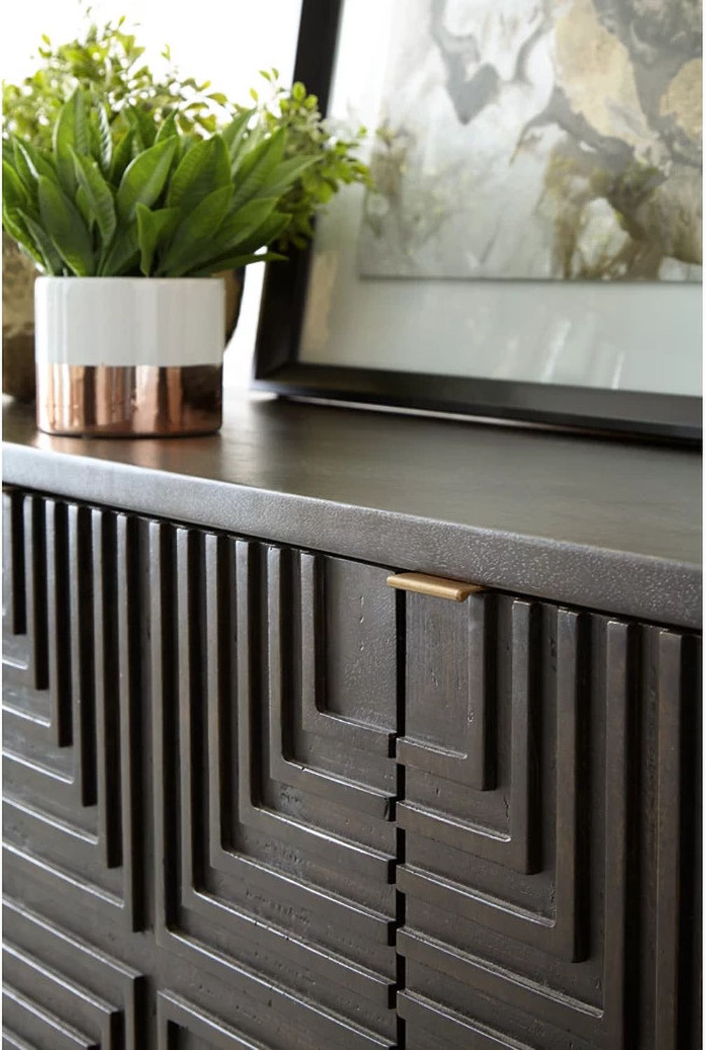 Elimore Brown/Gold Finish Accent Cabinet A4000316