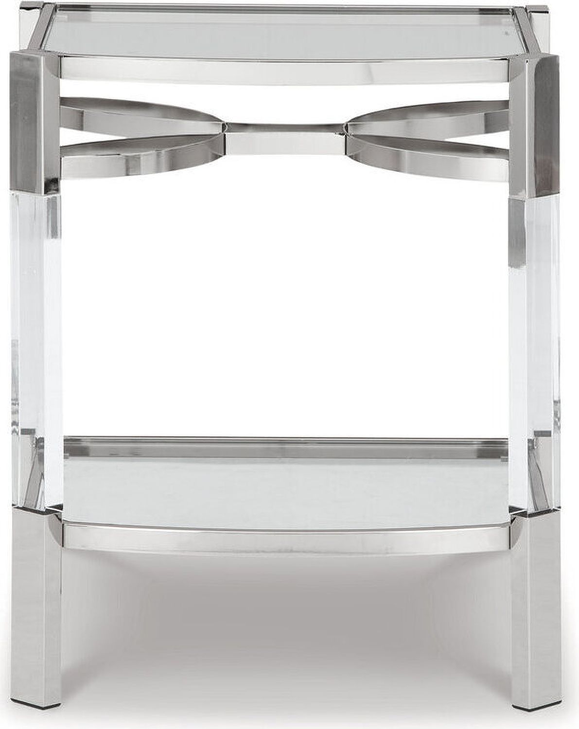 Chaseton Clear/Silver Finish Accent Table A4000334