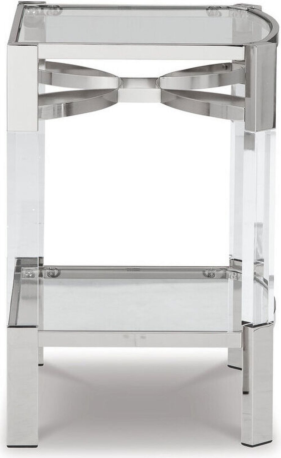 Chaseton Clear/Silver Finish Accent Table A4000334
