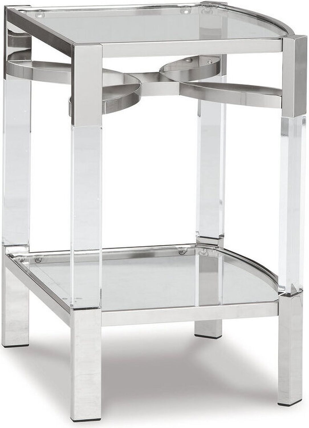 Chaseton Clear/Silver Finish Accent Table A4000334