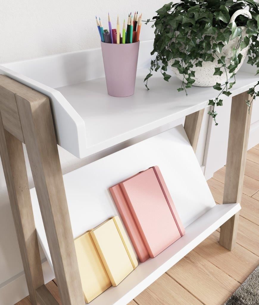 Blariden White and Tan Small Bookcase A4000361