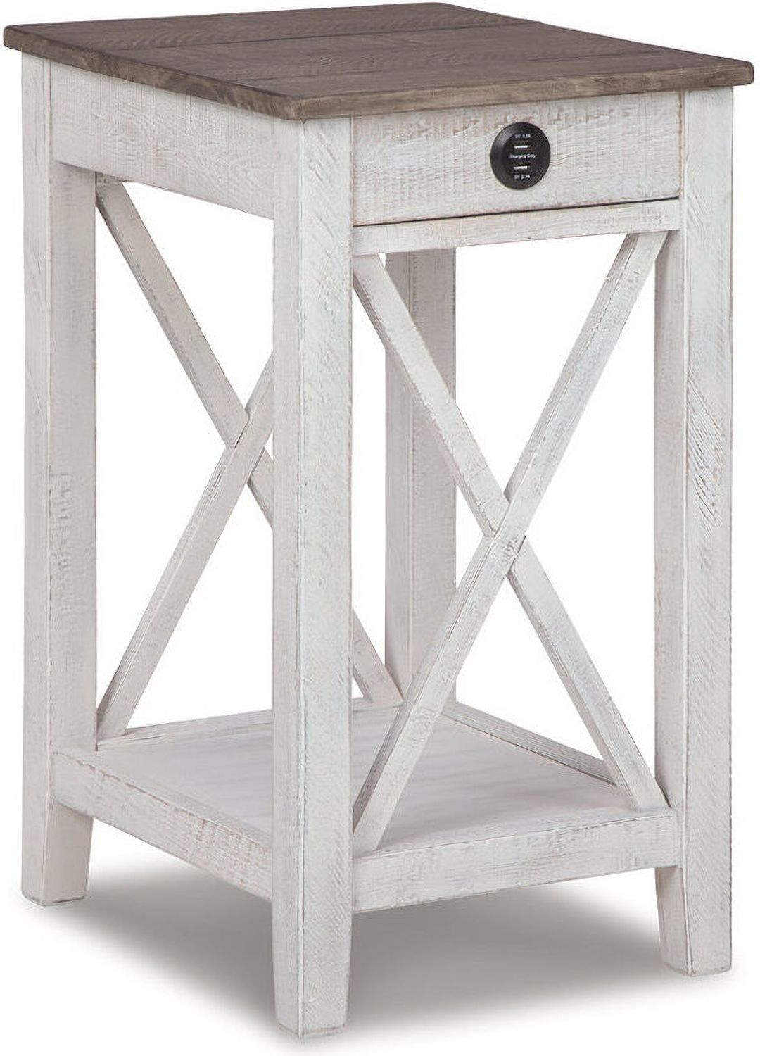 Adalane White/Gray Accent Table A4000374