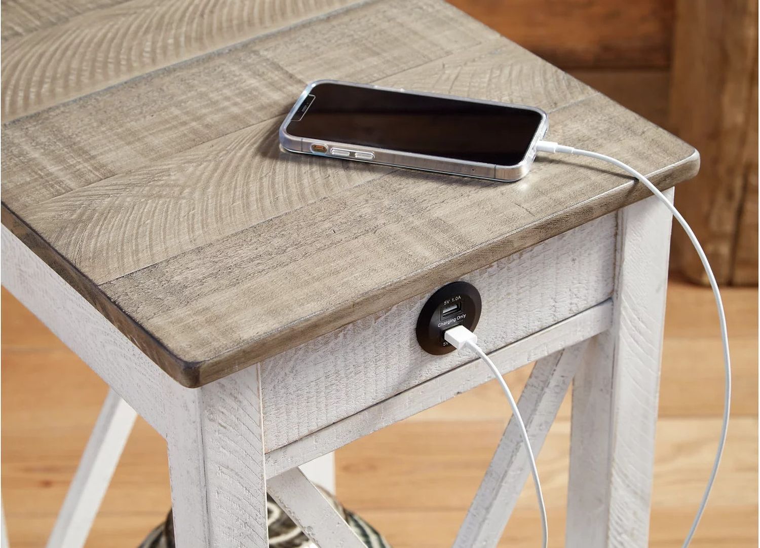 Adalane White/Gray Accent Table A4000374