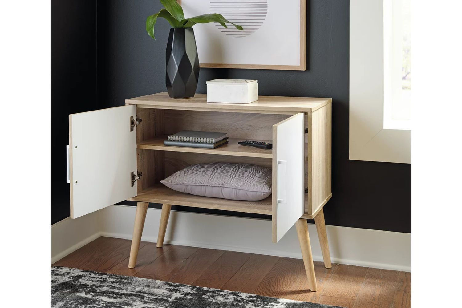Orinfield Natural And White Accent Cabinet A4000396