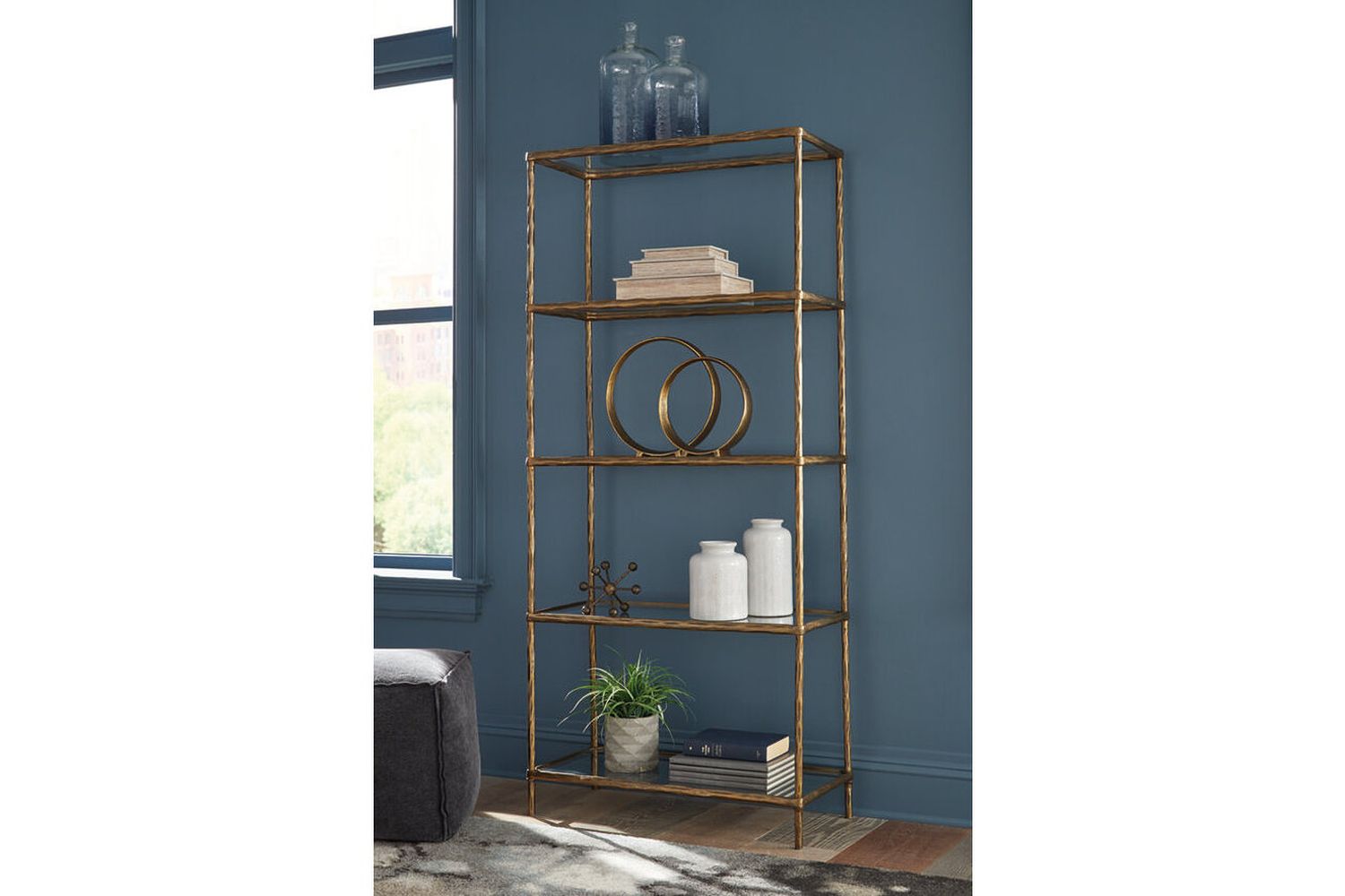 Ryandale Antique Brass Bookcase A4000441
